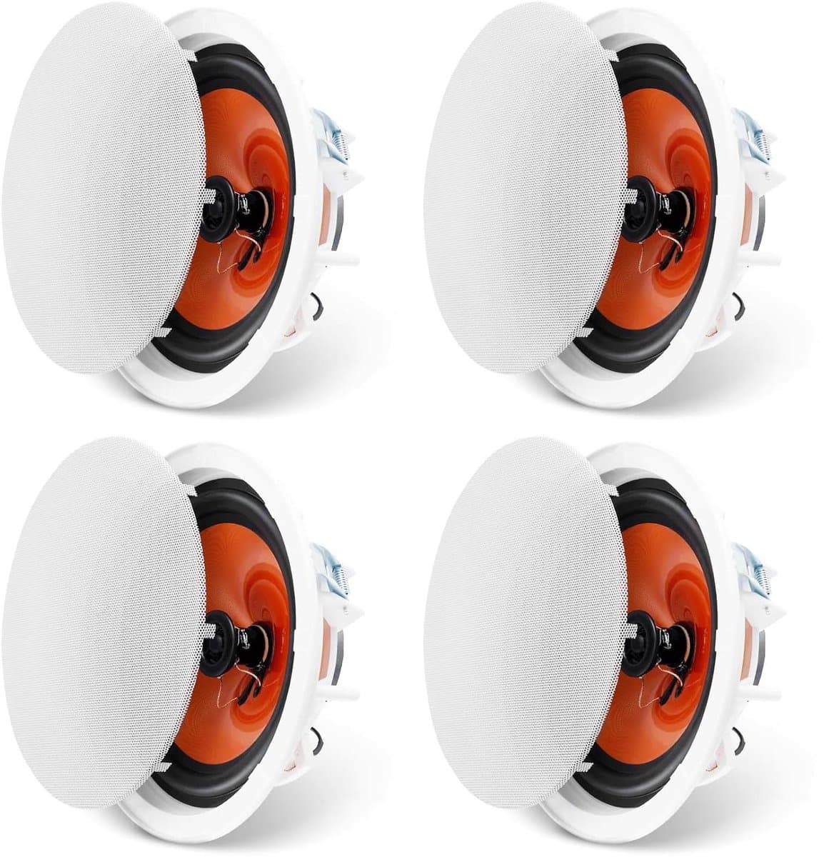 Set Plafondspeakers - Inbouw speakers - Muziekervaring thuis - Krachtig geluid - 4 stuks 20 cm - Wit