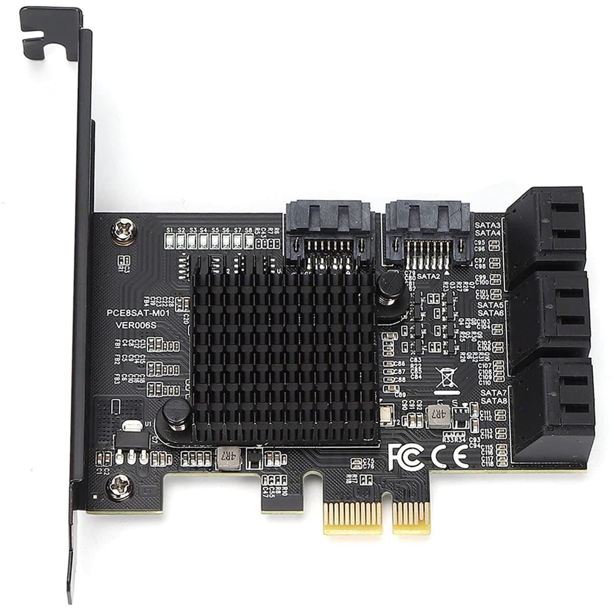 Dailygoody - Sata Controller - Pci E Naar Sata3.0 Controller Expansion Board - 8 Port Sata3.0 Interface-uitbreidingskaart - Voor computer - Voor snell