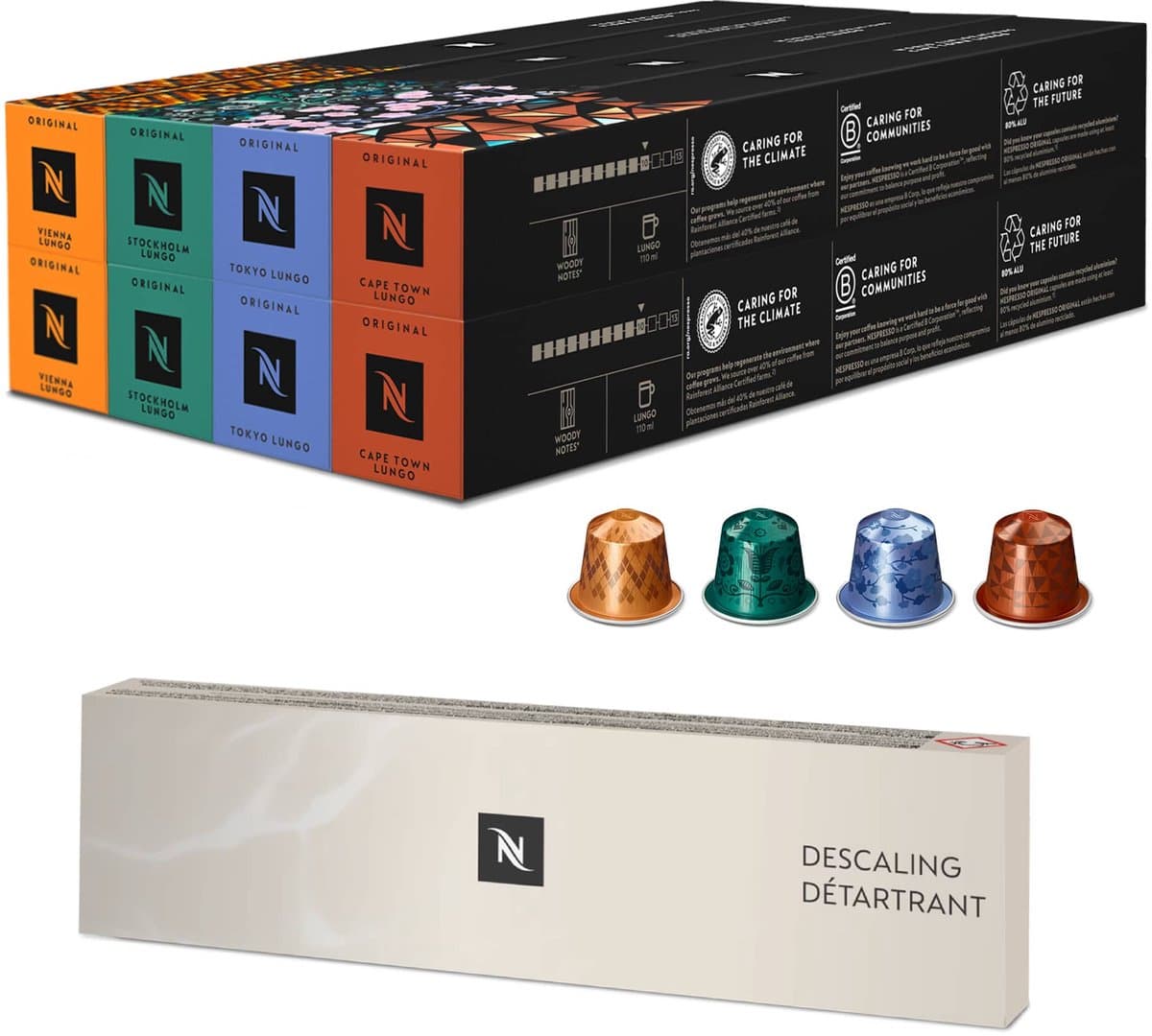 Nespresso Original Lungo Koffiecups & Ontkalkingspakket x80 capsules