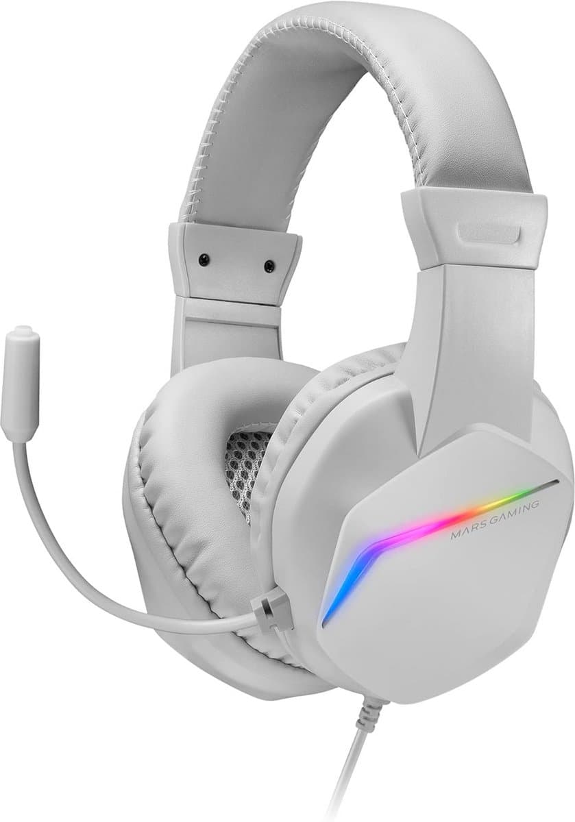 Over Ear Headset - Gaming Koptelefoon - Muziek Luisteren - HiFi Ultra-Bass - 184 Grams - Wit