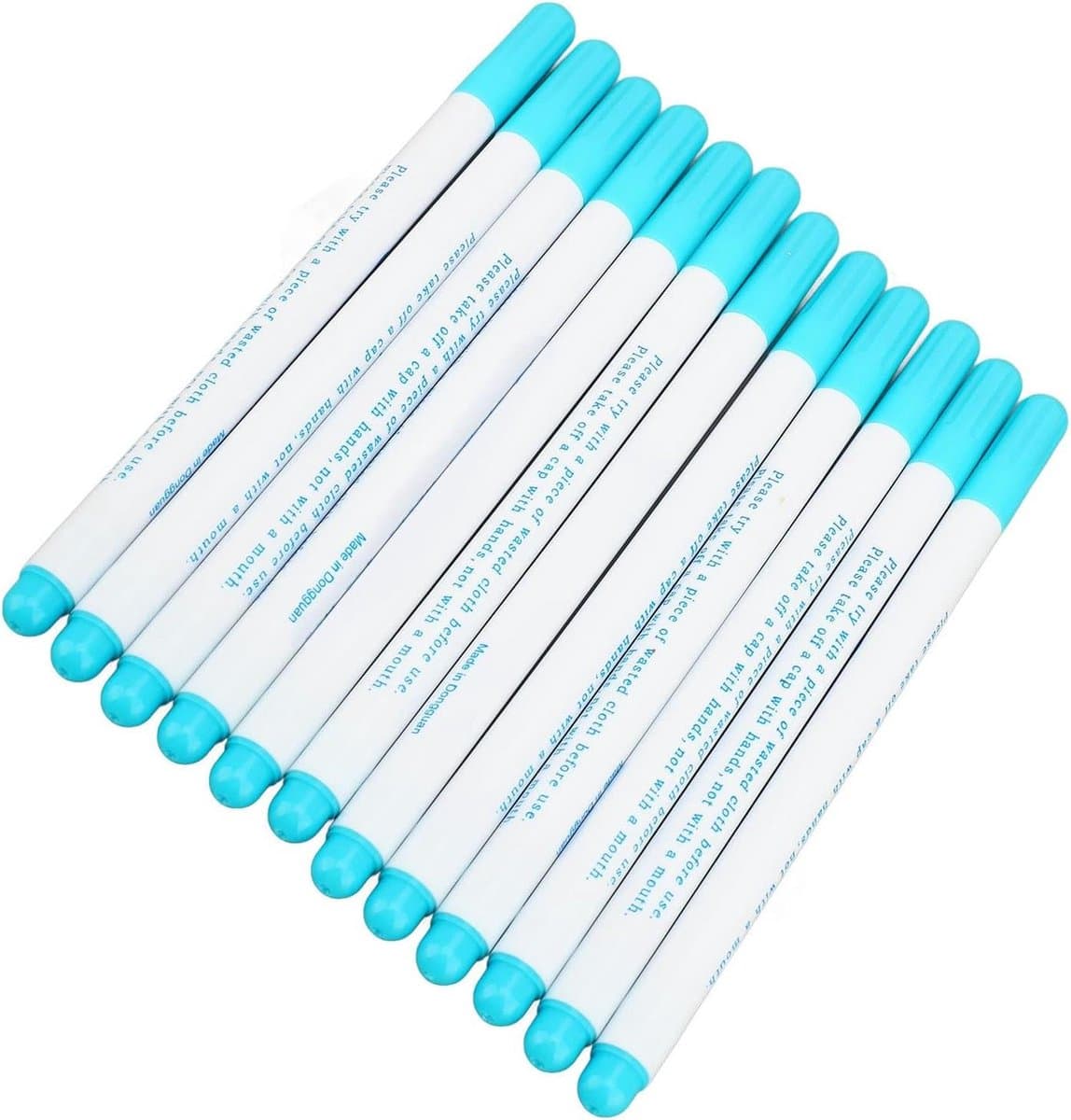 Stof Markering Pennen - Verdwijnende Inkt - Naaien en Handwerk - In Water Oplosbaar - 12 Stuks - Blauw