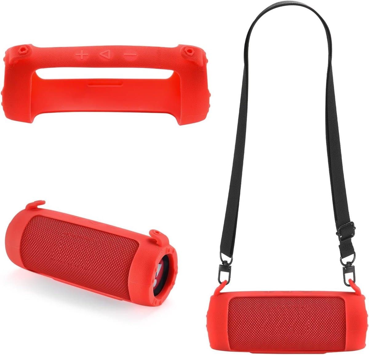 Beschermhoes Speaker - Draagbare Case - Veilig Transport - Schokabsorberend Siliconen - N.v.t. - Rood