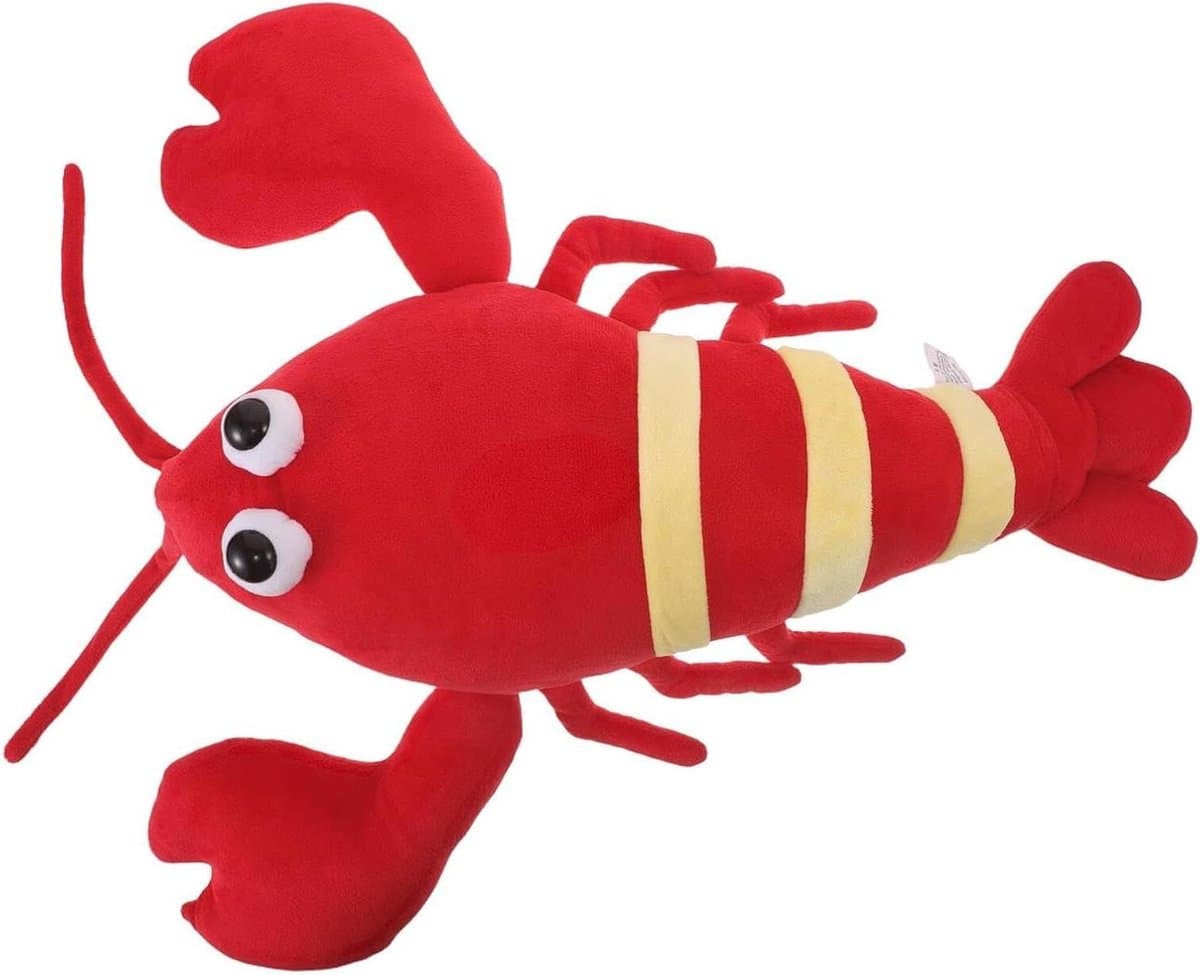 Kreeft Knuffelkussen - Pluche Dier - Decoratie Woonkamer - Realistisch Ontwerp - 60x40 cm - Rood