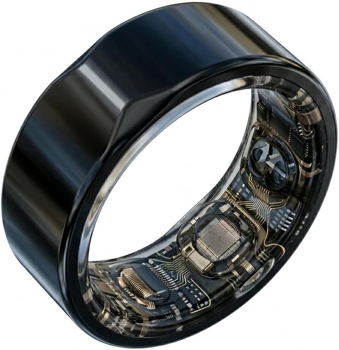 Slimme Ring - Gezondheidsring Fitness - Welzijn Monitoren - Geen Abonnement - 10 Dagen Batterij - Zwart
