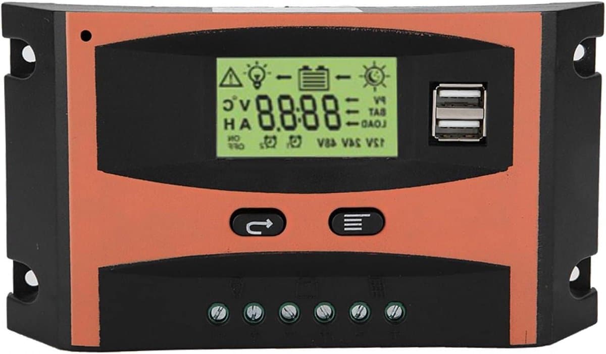 Zonnepaneel Laadregelaar - MPPT Controller - Energie Beheer - LCD Display - 60A - Zwart