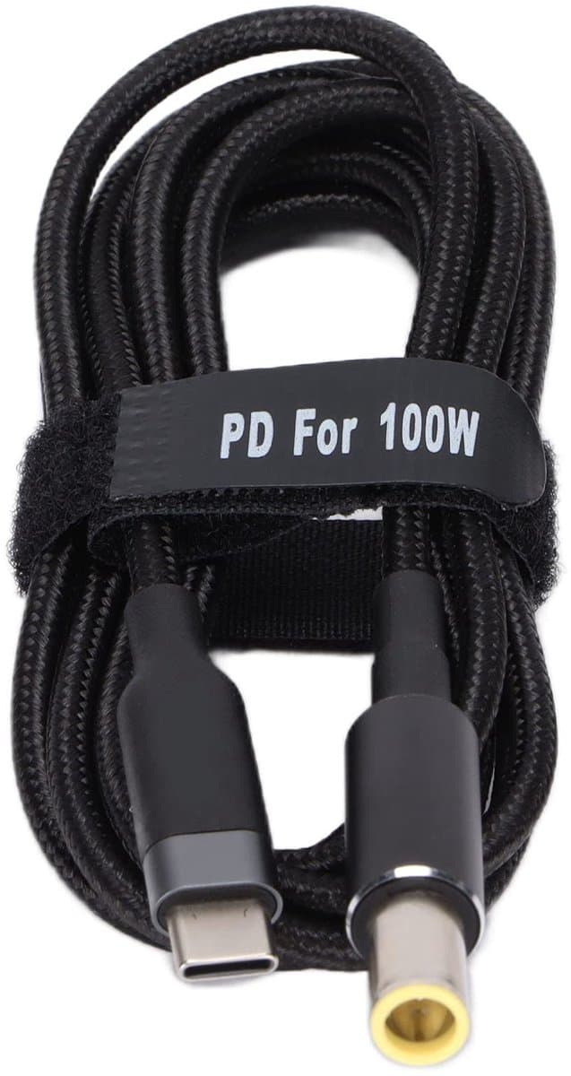 OmGoods - Dailygoody - Laptop Charging Cable - 100W - Snelladen - JD0602 (0.5m) - Type-C naar DC Plug - Voor Thinkpad Laptops - Power Cable