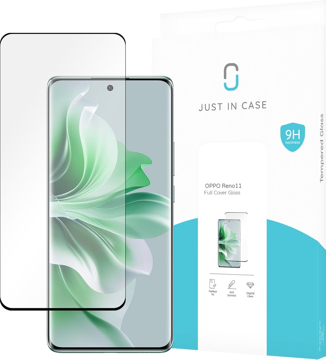 Just in Case screenprotector geschikt voor OPPO Reno11 - Screenprotector Full Cover Gehard Glas