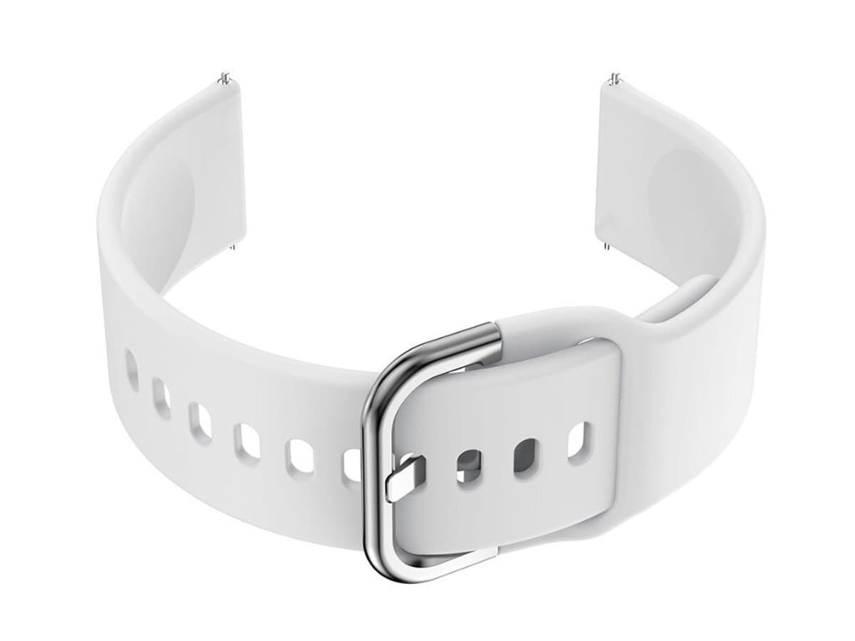 Wit Rubberen Smartwatch Band U01 - Wit/Zilver - 20mm