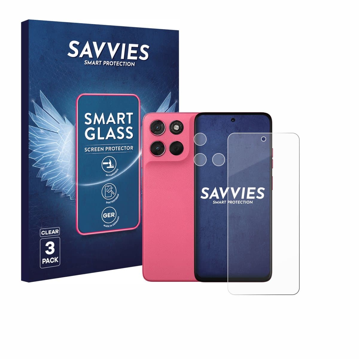 3 Stuks Savvies Screenprotector - geschikt voor Motorola Moto G57 Power (Voor+Camera) - beschermfolie glas transparant