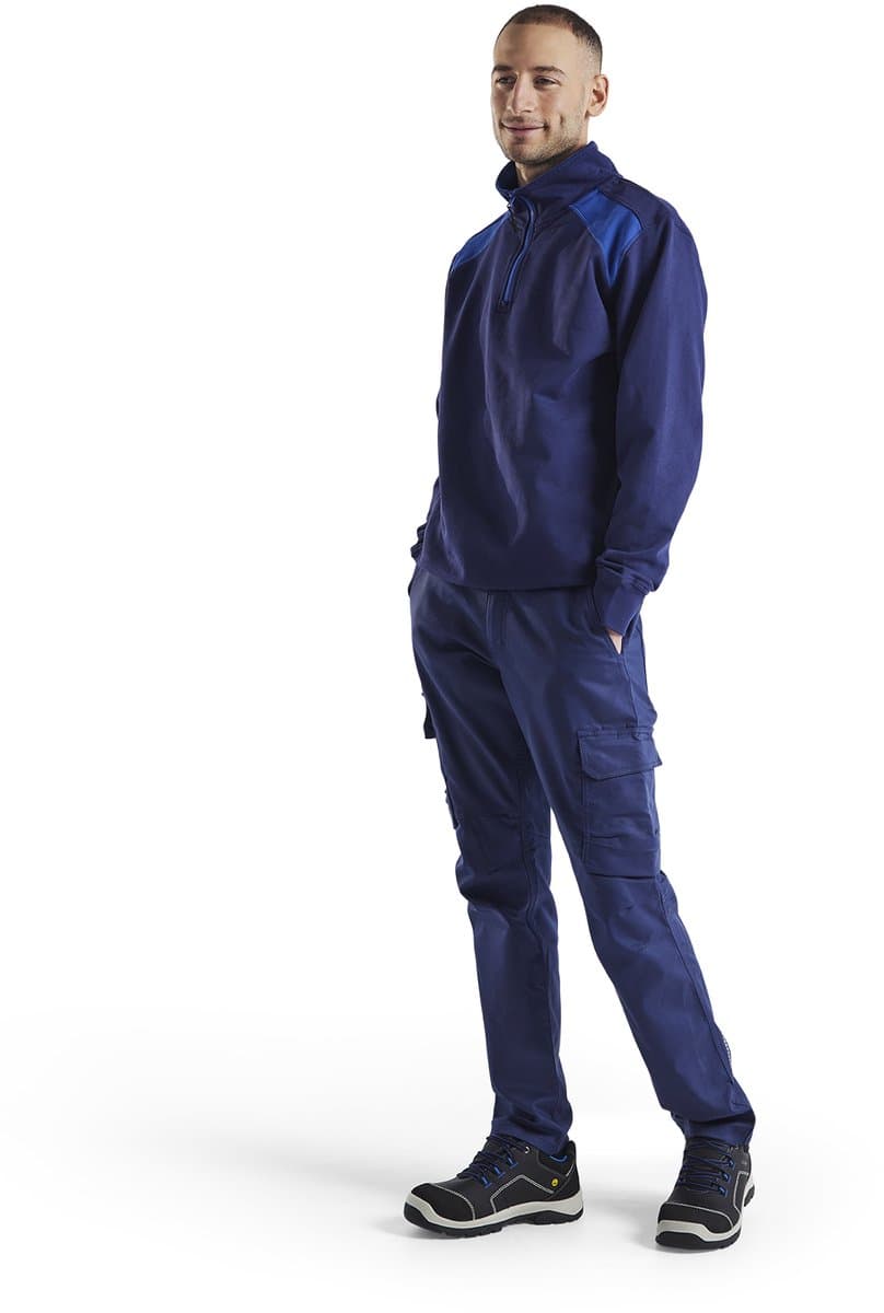Blaklader Industrie werkbroek stretch 1444-1832 - Marineblauw/Korenblauw - D128