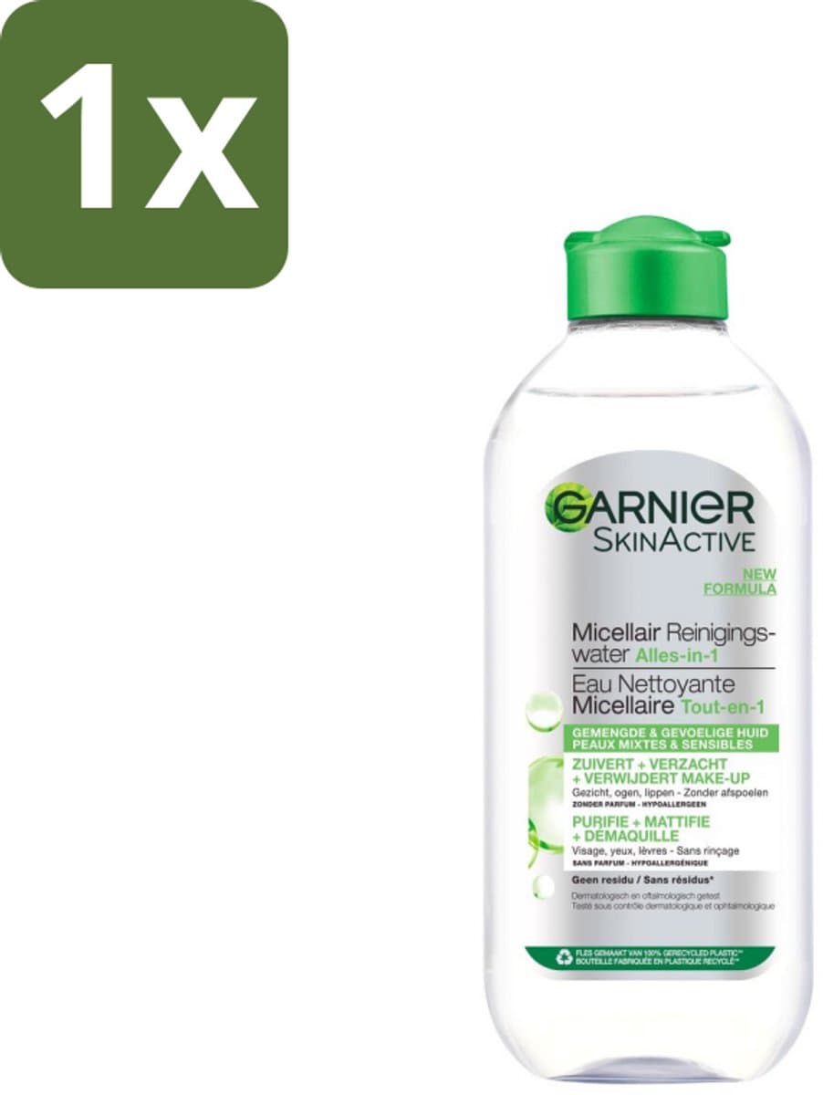 Garnier - SkinActive - Micellair Reinigingswater - Vette Huid - Verzachtend & Reinigend - 400 ml - 1 stuk
