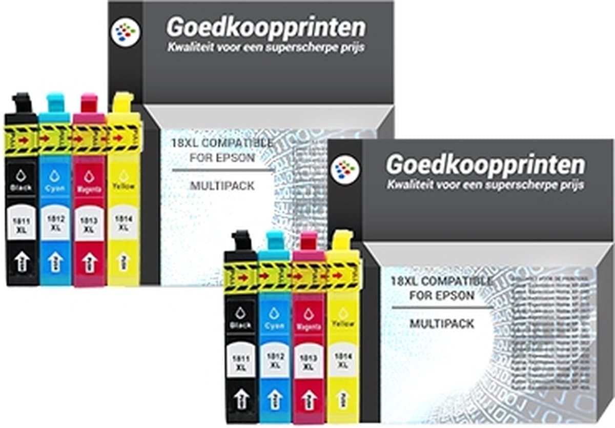 Epson T1816 inkt cartridge Multipack 8 st. (18XL) - Huismerk set