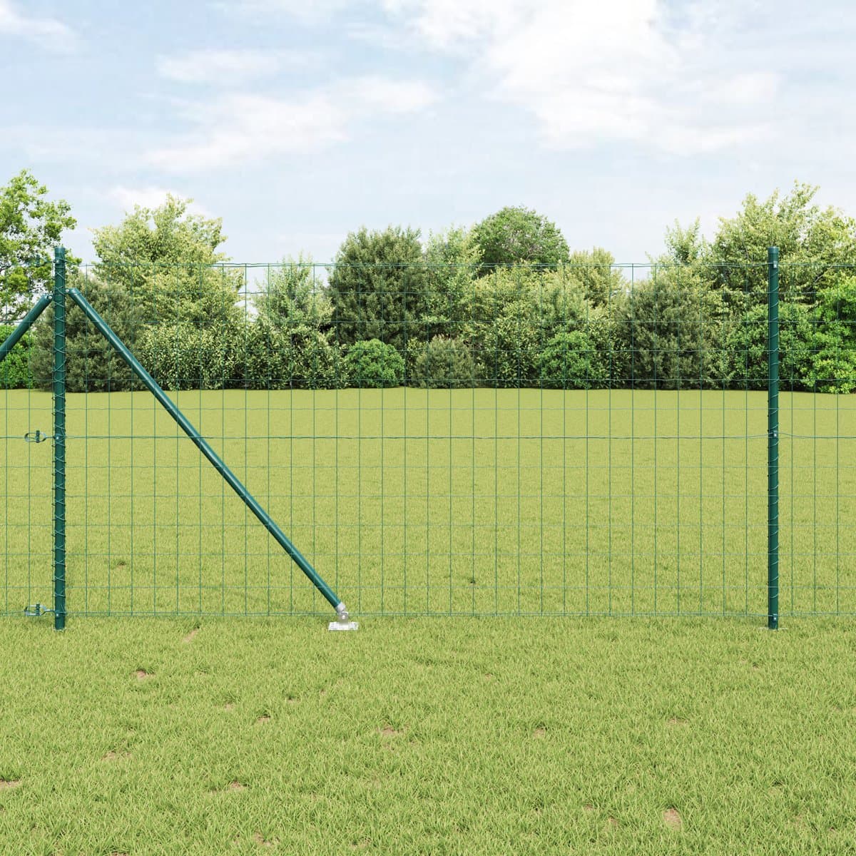 vidaXL - Eurohek - met - Puntige - Spikes - 10 - x - 1 - m - PVC-Coated - Staal - Groen - Mesh
