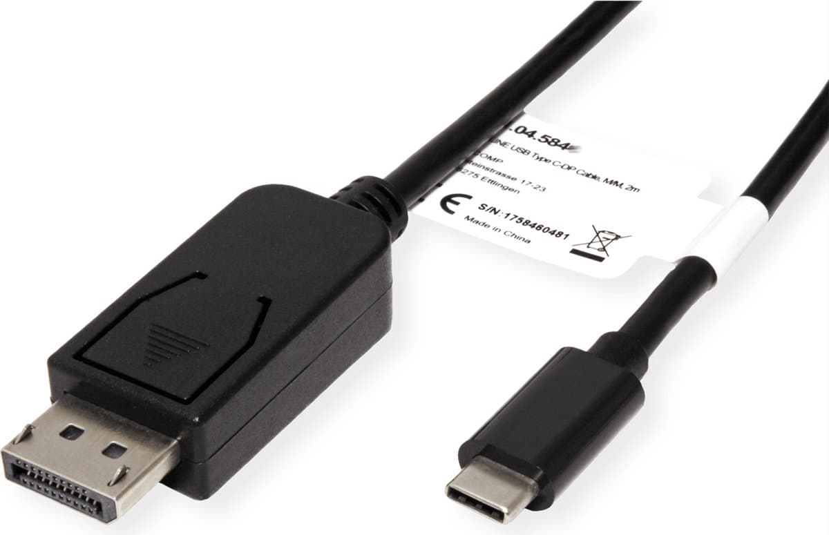ROLINE USB type C - DisplayPort adapterkabel, v1.2, M/M, 1 m