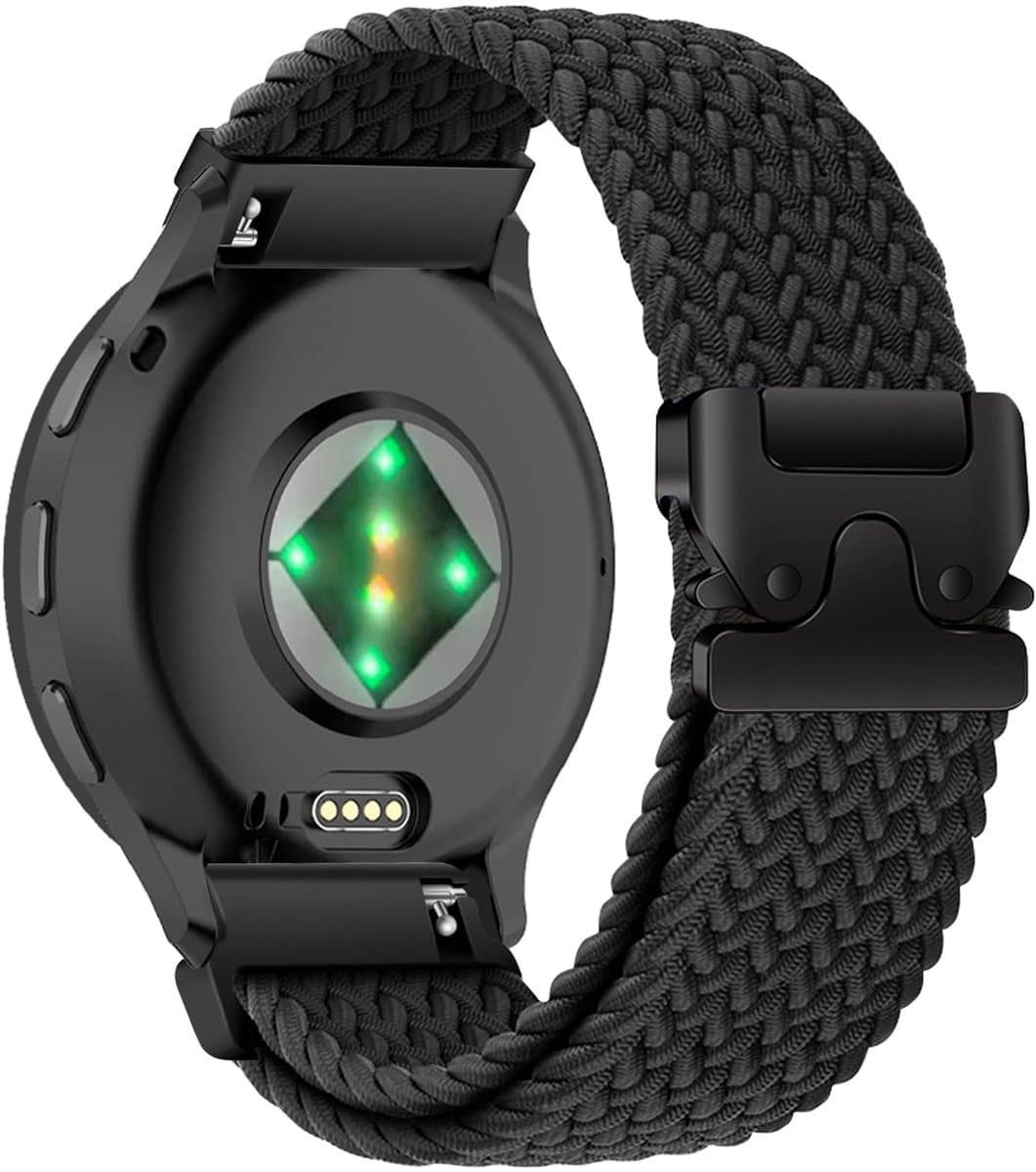 SolidKeus - Nylon Gevlochten Horlogeband voor Garmin en Huawei Smartwatches