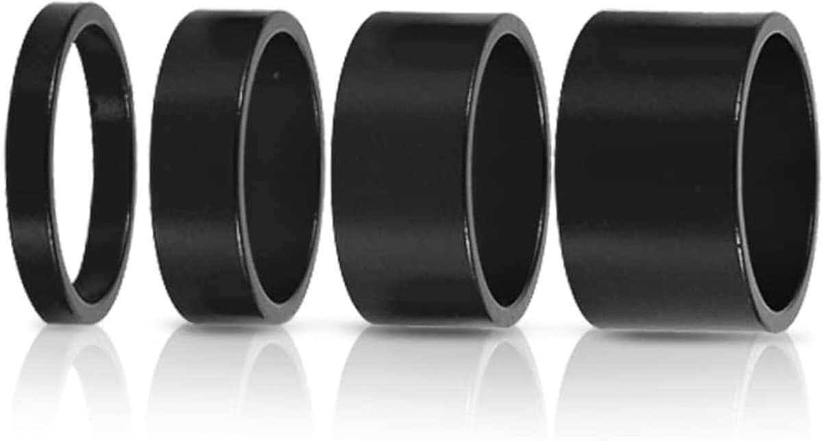 Oortelefoon afstandsstukken, 4 kleuren, 4 stuks/set 5 mm / 10 mm / 15 mm / 20 mm aluminiumlegering koptelefoon, spacer, fiets, voorvork, wasmachine