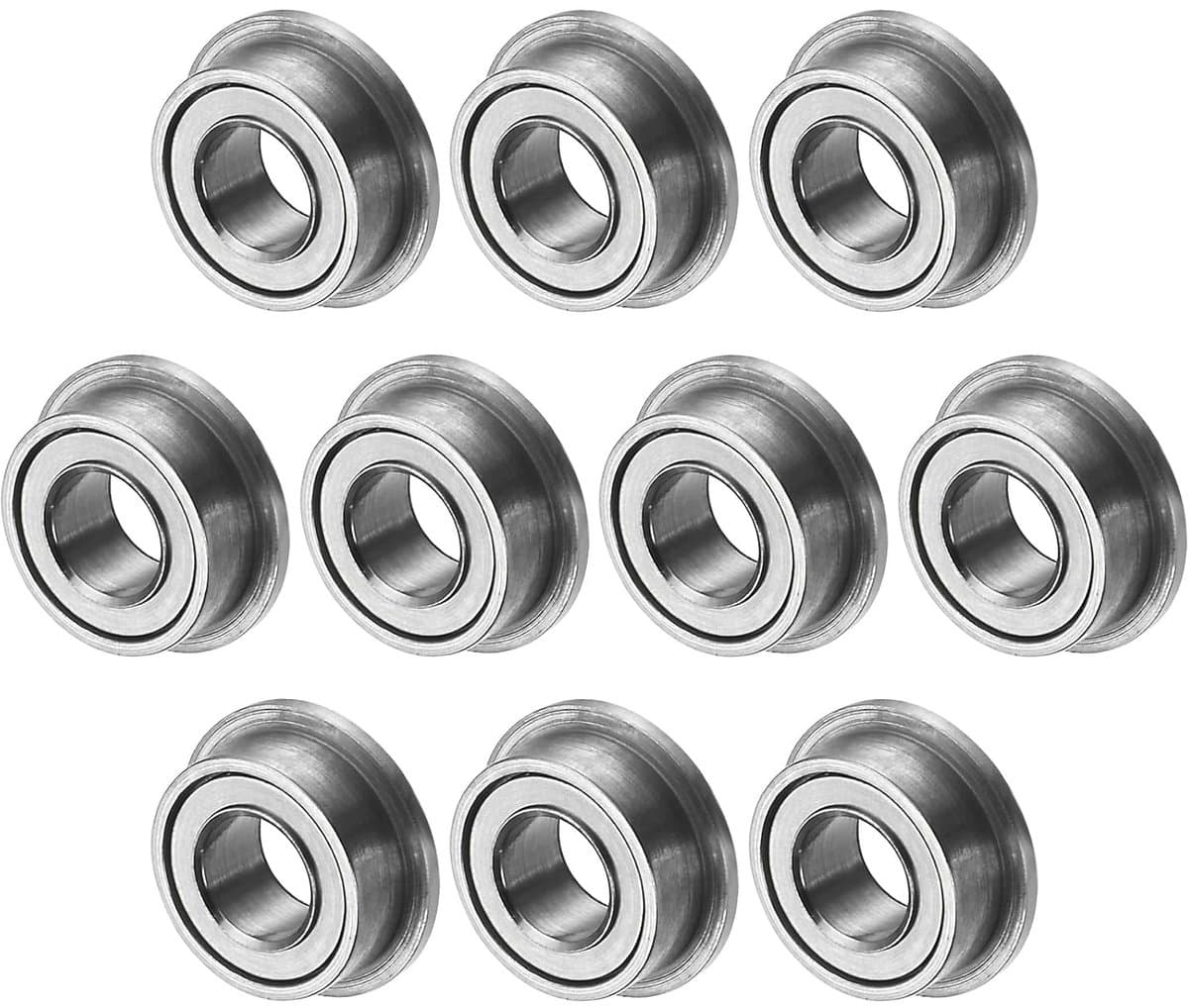 MF63ZZ flenskogellagers 3 x 6 x 2,5 mm, dubbelzijdig afgedicht chroomstaal (GCr15), flenskogellagers voor kruiwagens/printers/faxapparaten/elektrisch gereedschap, 10 stuks