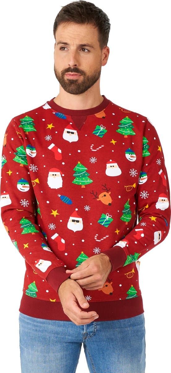 OppoSuits Festivity Red - Heren Kerst Sweater - Kerst - Foute Kersttrui - Rood - Maat 3XL