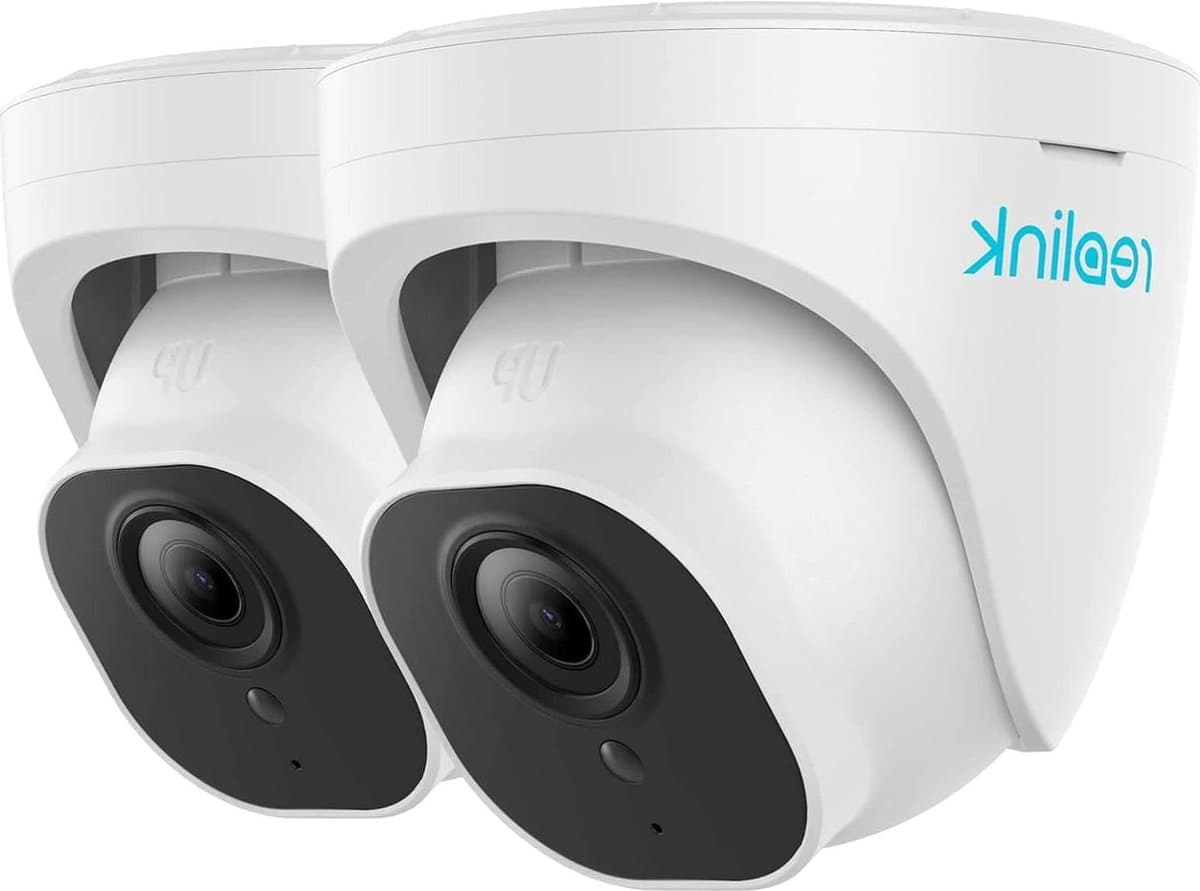 Spy Camera 5MP Super HD PoE Beveiligingscamera met persoonsvoertuigdetectie microSD kaartsleuf audio IP67 waterdicht 30m IR nachtzicht RLC-520A 2 Pack