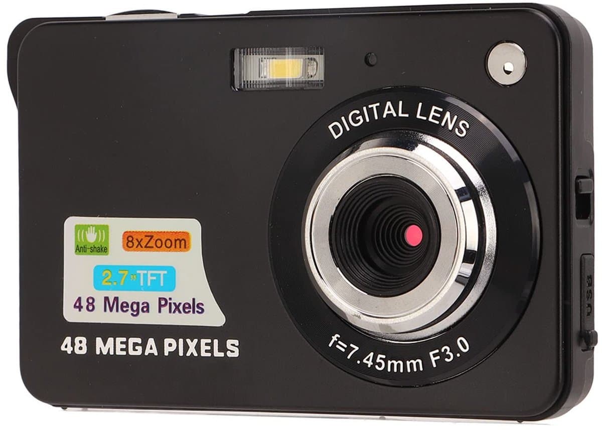 Dailygoody - Digitale Camera - 4K Vlogcamera - Compact en Draagbaar - Zwart - 48 Megapixels - Geschikt voor Studenten en Kinderen - 8x Digitale Zoom