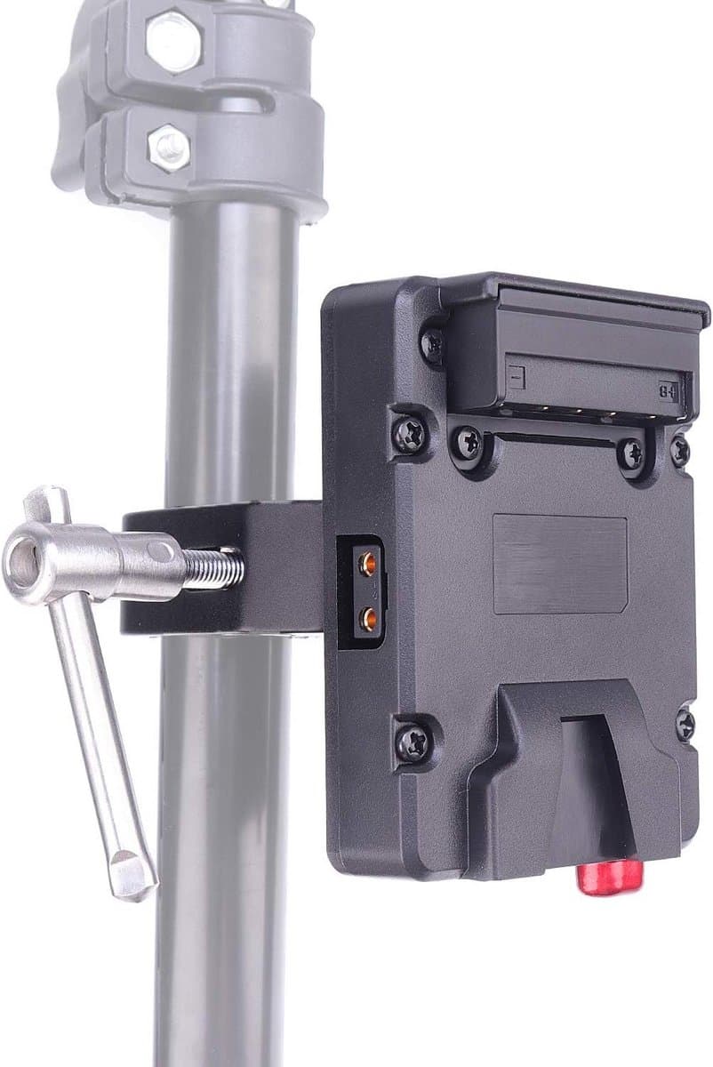Accu Adapter Plaat - V-Lock Mount - Camera Stroom - Geïntegreerde Klem - 91x61x26mm - Zwart