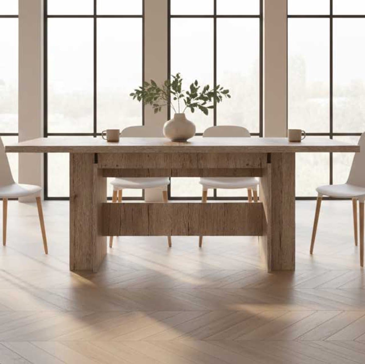 Eettafel Lianna 160/320x90 Cm-zandkleurige Eik