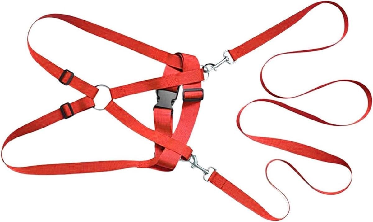 Veiligheidsharnas Kinderen - Veiligheidstuigje Kinderen - Buitenactiviteiten Begeleiden - Flexibel Bandontwerp - 200cm Touw - Rood