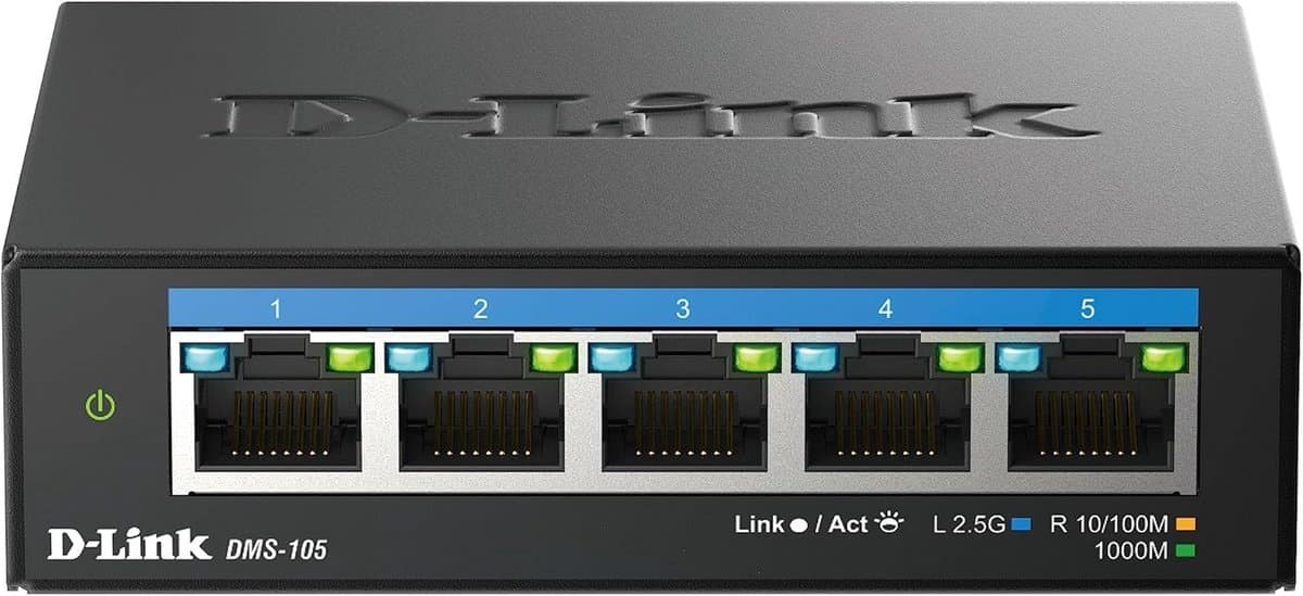 2,5 Gigabit 5-poorts Desktop Switch - Compacte, Fanloze Netwerkschakelaar voor Thuis en Kantoor