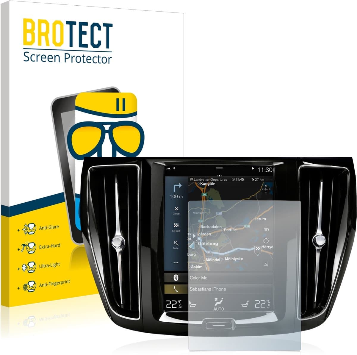 BROTECT - Screenprotector voor Volvo S60 Sensus Connect 2020 - Folie Beschermfolie Beschermglas matte