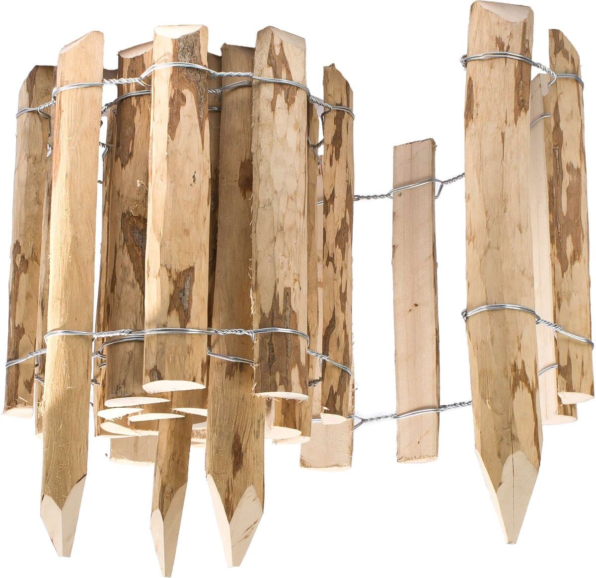 BOGATECO Hazelnoot Rollborder 50 x 300 cm - Flexibele Houten Halfrondomheining - Tuin Afboording - Natuurlijk