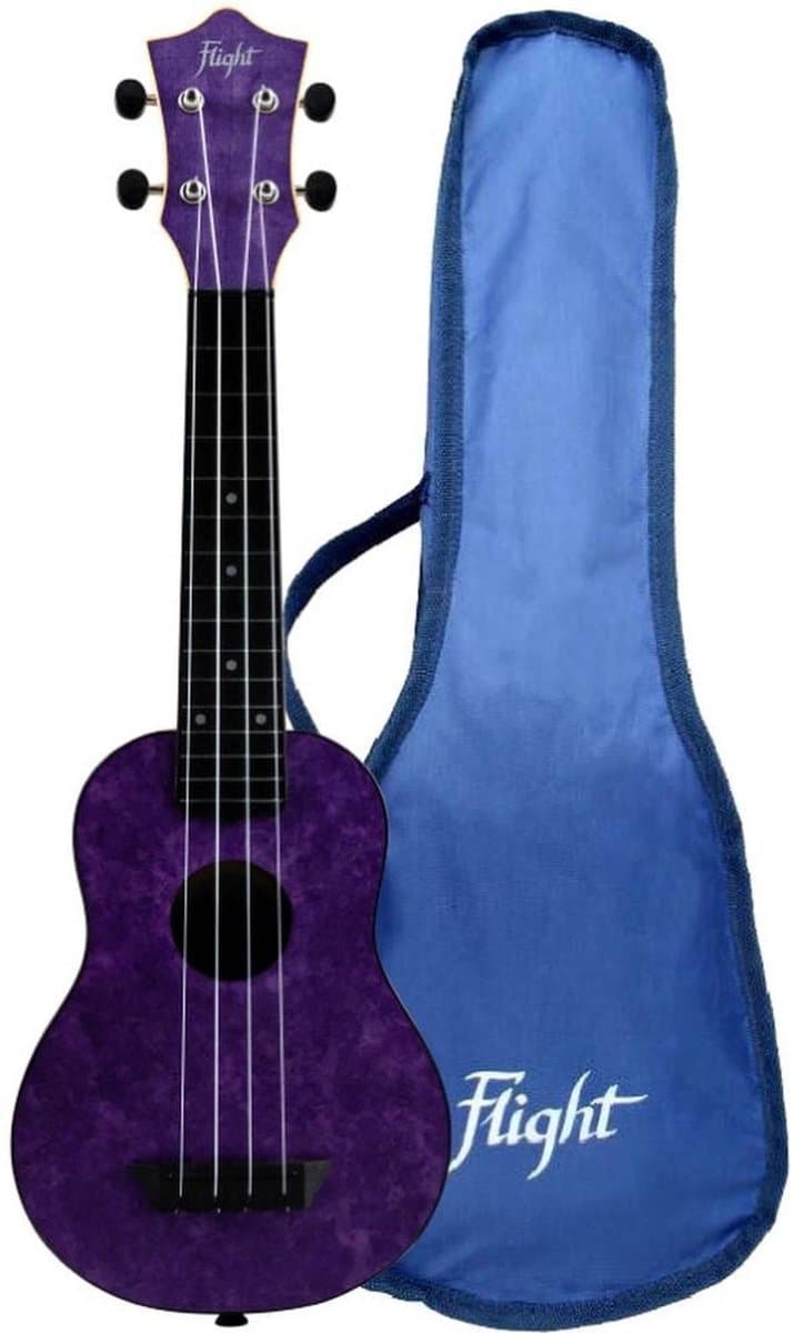 Flight TUS-65 AMETHYST Soprano Ukulele met Linden Top, ABS Body en Amethyst Purple Afwerking