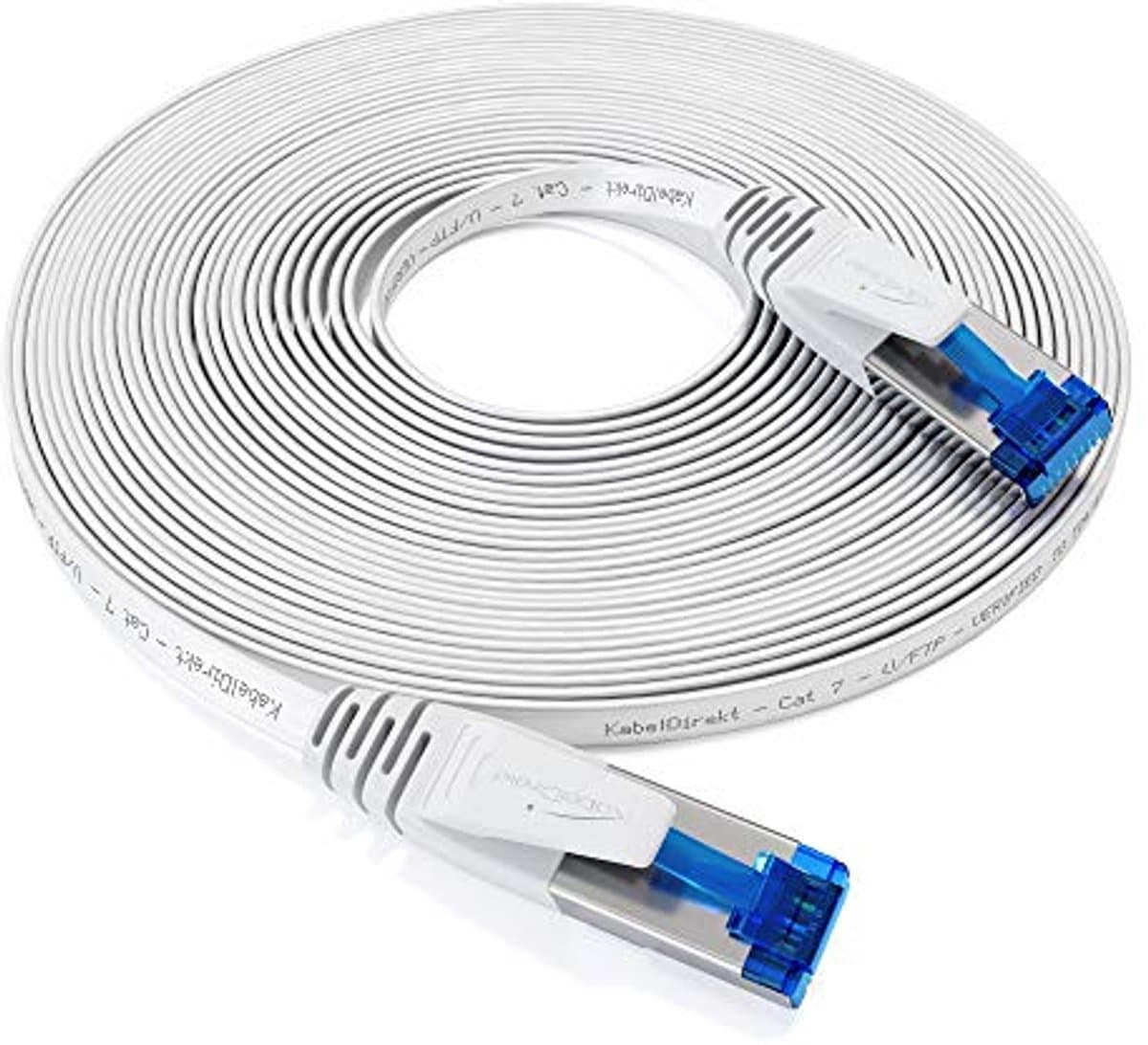 Flat CAT7 Ethernet Kabel - 1.5 m - Schokbestendig en Flexibel - Geschikt voor Permanente Installatie - 10Gbps