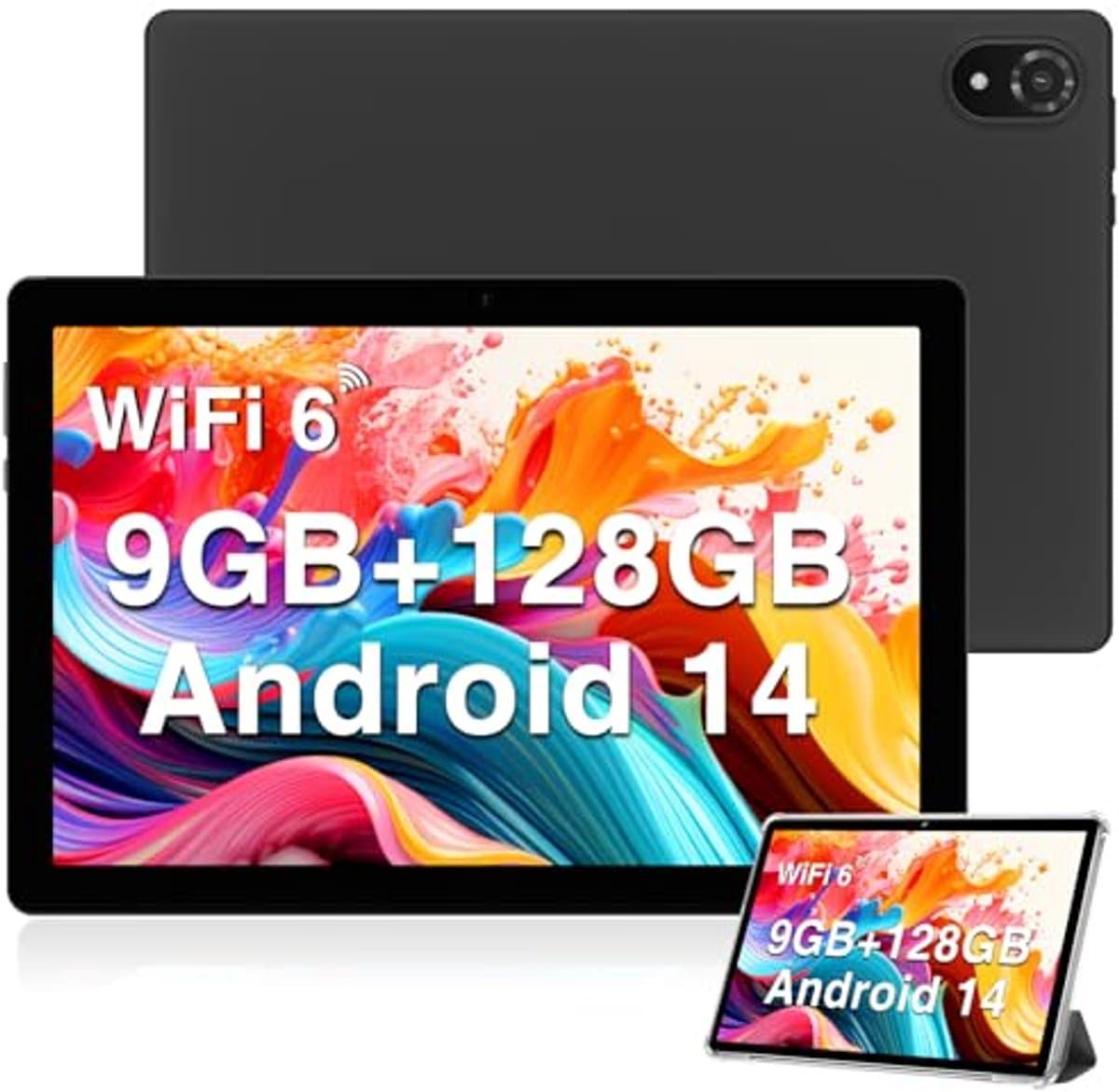 WiFi 6 Android Tablet 10,1 inch met 9 GB RAM en 128 GB opslag