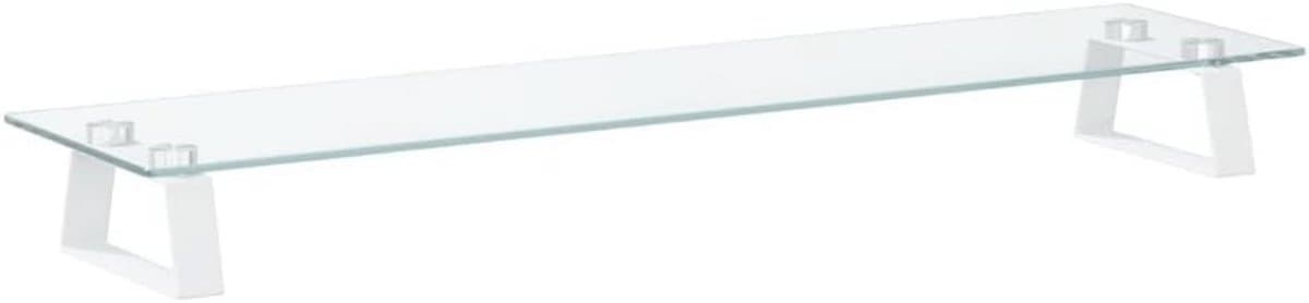 Minimalistische Monitor Stand 80x20x8cm van Gelaagd Glas en Metaal