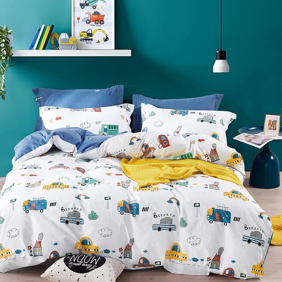 Beddengoed 135 x 200 cm - Schattig auto ontwerp - 2-delig