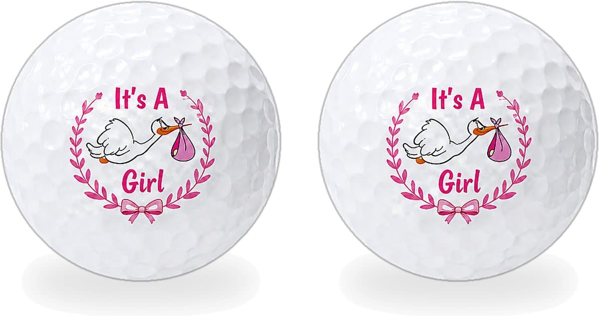 Wilson Golfballen It's a Girl - Geboorte Golf Cadeau - 2 stuks - Bedrukte Golfballen