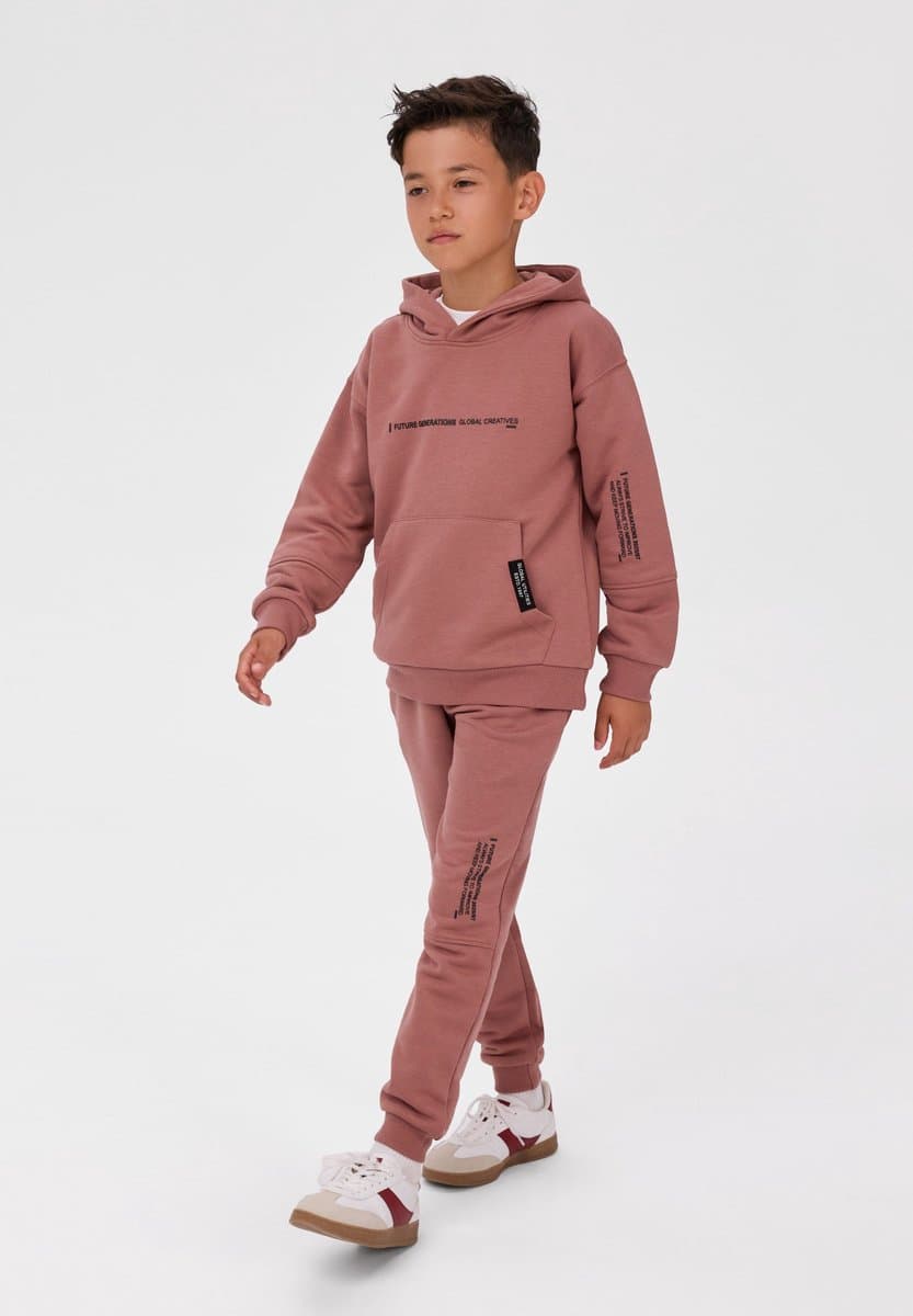 Minoti joggingpak jongens met capuchon - cognac trainingspak kind