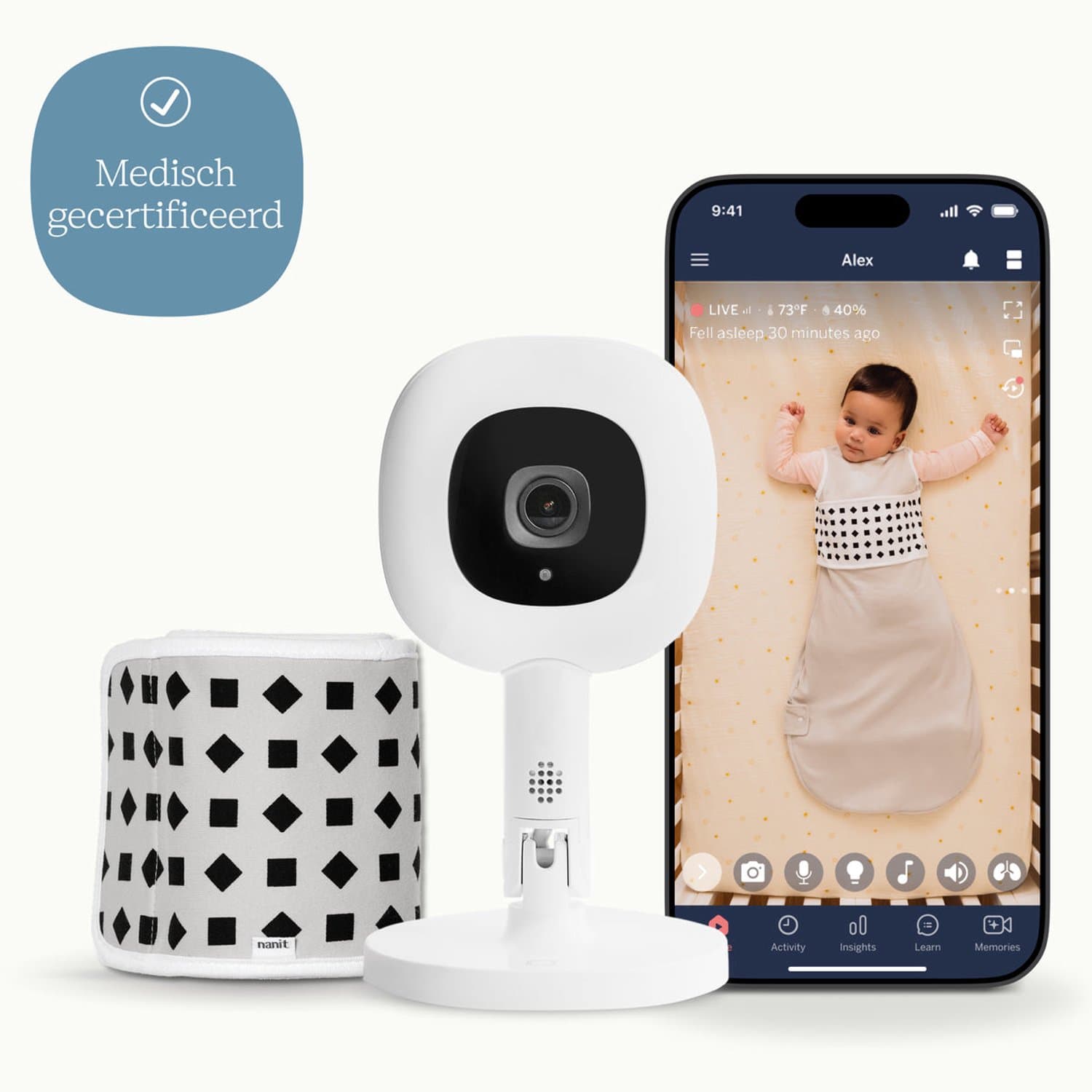 Nanit Pro Camera Babyfoon met App + Flex Standaard