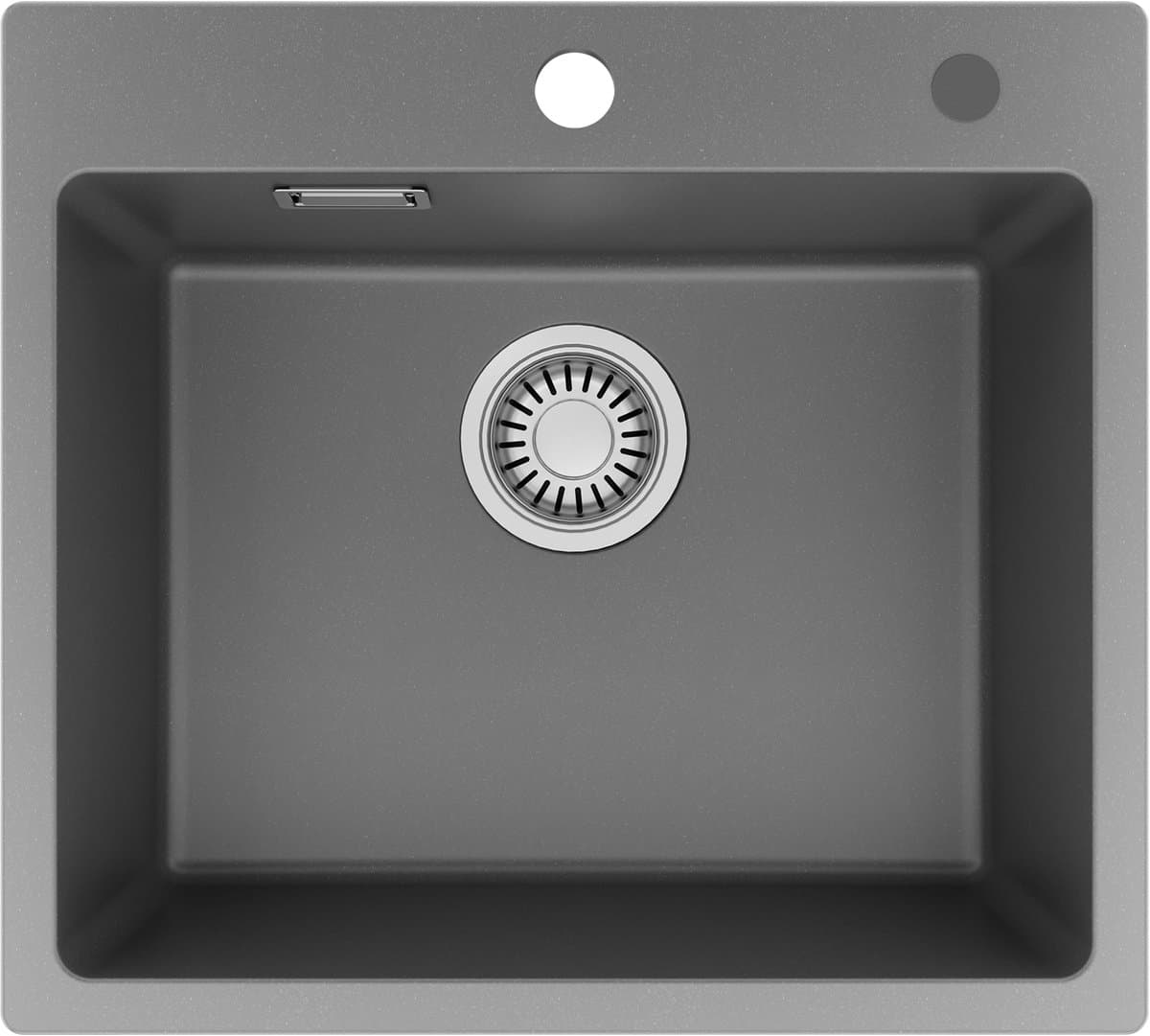 CECIPA Max Spoelbak Keuken - Granieten Spoelbak Grijs 50×45 cm - Gootsteen - Keukenspoelbak - Opbouw Wasbak Keuken