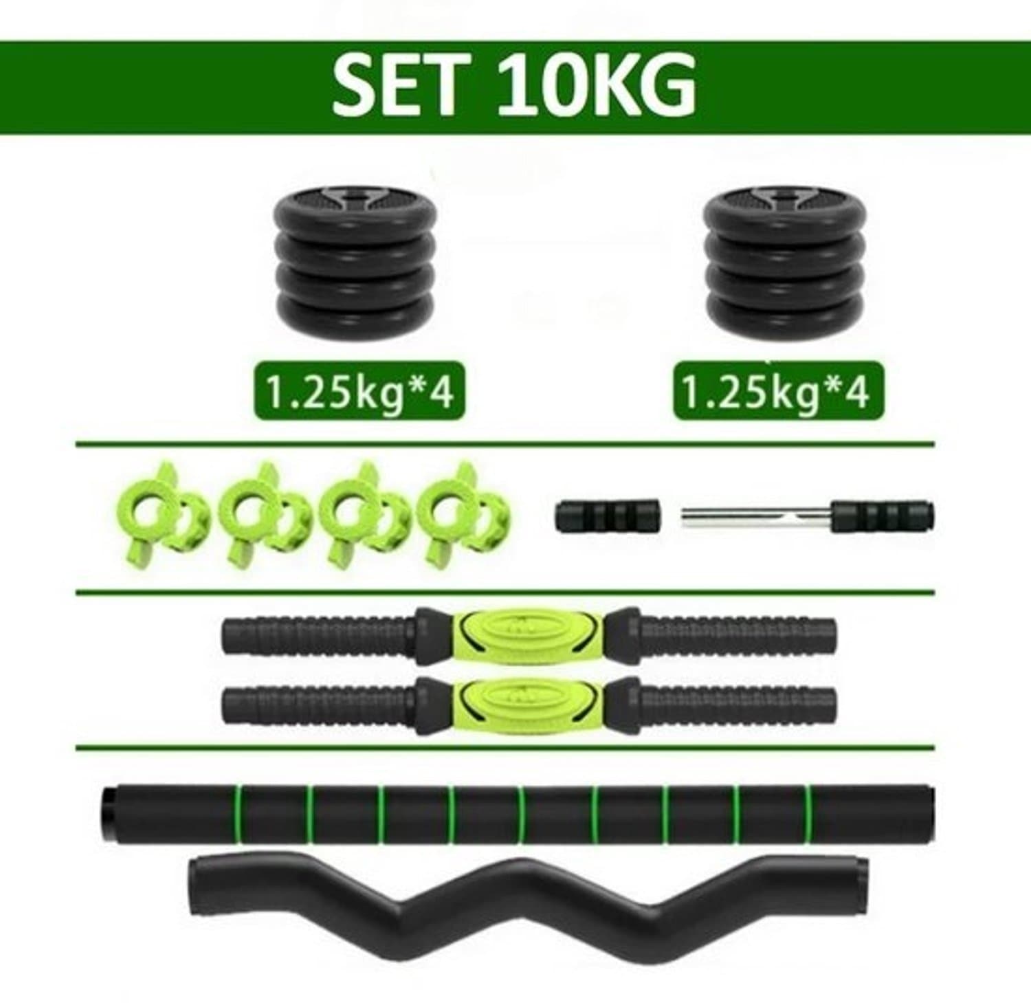 Hanimo set met halters - Gewichten - Halters en gewichten - Set dumbbells - Fitnessgewichten - Training van de spierkracht - 10kg