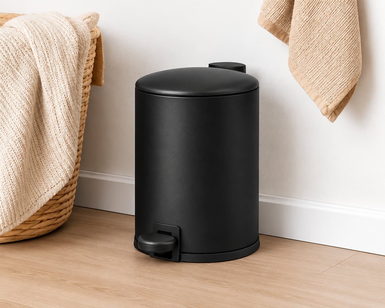 PRACTO - Pedaalemmer - Zwart Mat 3L - Deksel Zwart