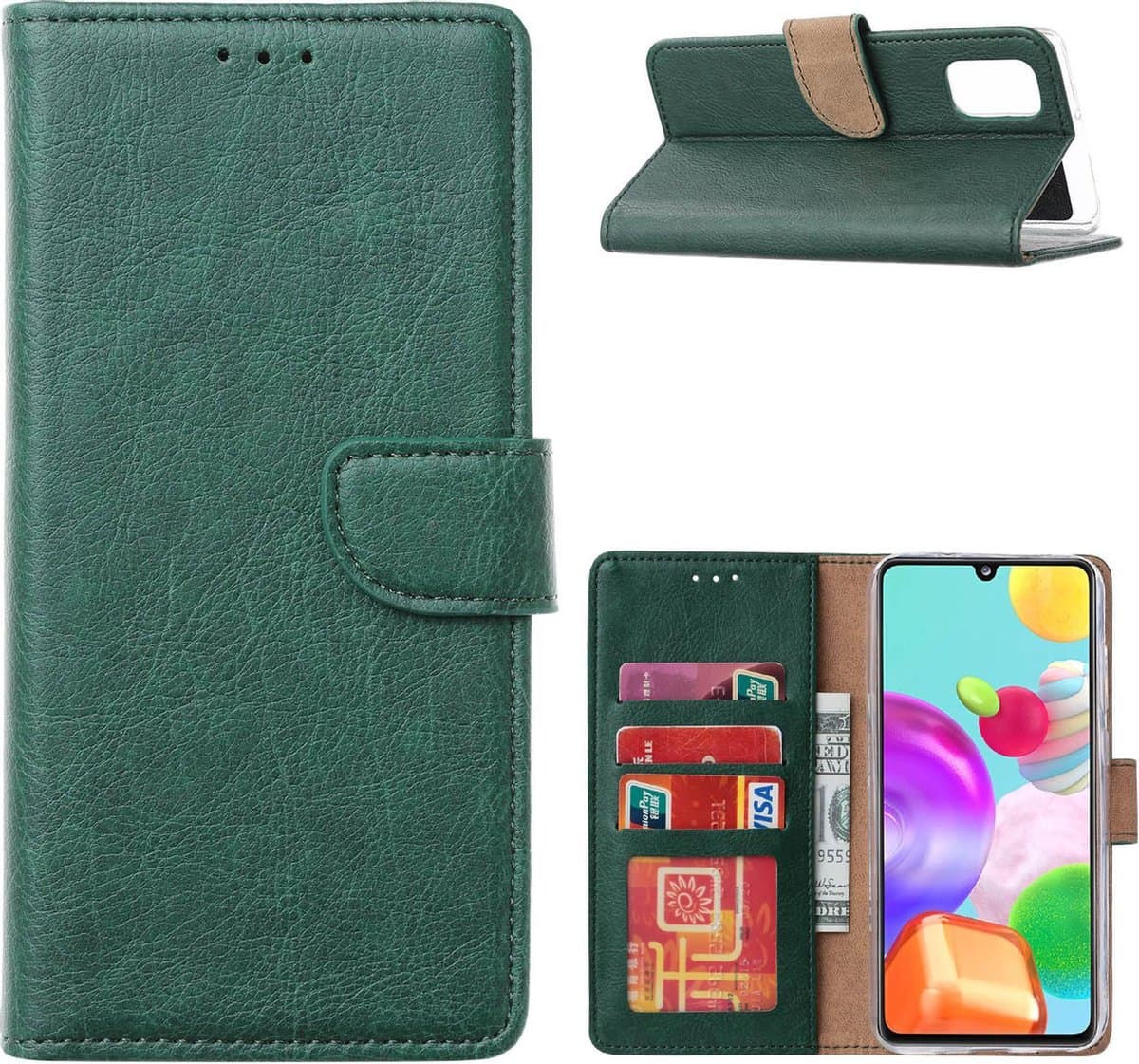 Hoesje geschikt voor Samsung Galaxy A36 book case - cover - portemonnee hoesje - Samsung Galaxy A36 hoesje wallet hoes - Groen - EPICMOBILE