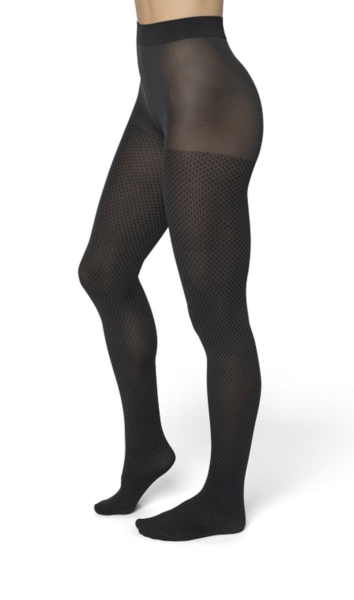 Bonnie Doon Grafische Panty 50 Denier Donker Grijs Dames maat 40/42 L - Grafisch - Ruiten Print - Gladde Naden - Maximaal Draagcomfort - Chique Panty - Feestelijk - Fencing Tights - Donkergrijs - Dark Grey - BP051980.201