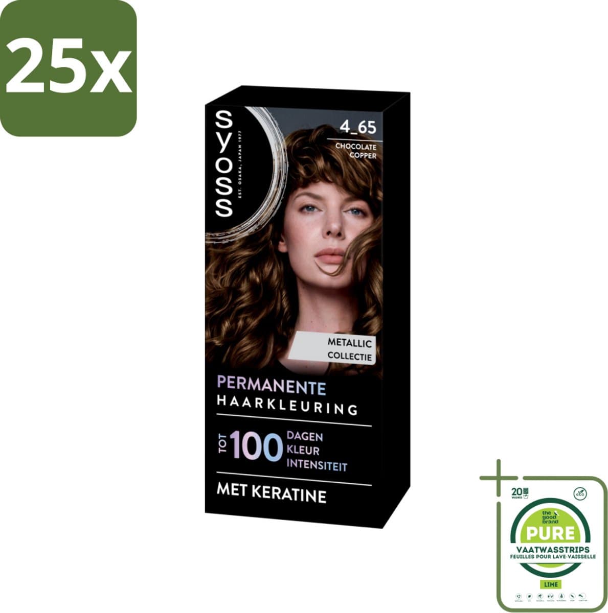 25 x SYOSS - Permanent Coloration 4-65 - Haarverf - Permanente Haarkleuring - Chocolate Copper - Grijsdekking - Grootverpakking - Permanente Haarkleur - Chocolade Koper - Haarkleur - Haarverzorging - SYOSS
