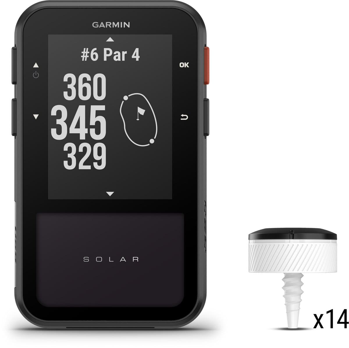 Garmin Approach® G20 Solar – GPS Golfhandheld – 2,2 inch – Zonne-energie – Onbeperkte batterijduur – Zwart