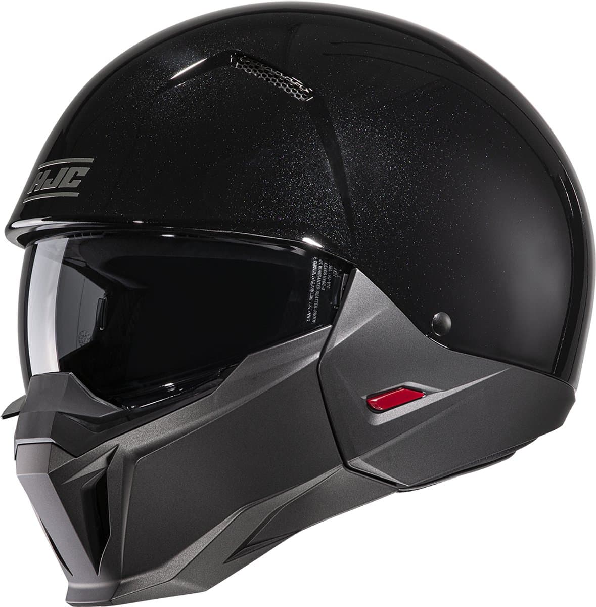 HJC i20 Solid Zwart / Semi Flat Titanium Jethelm - Helm