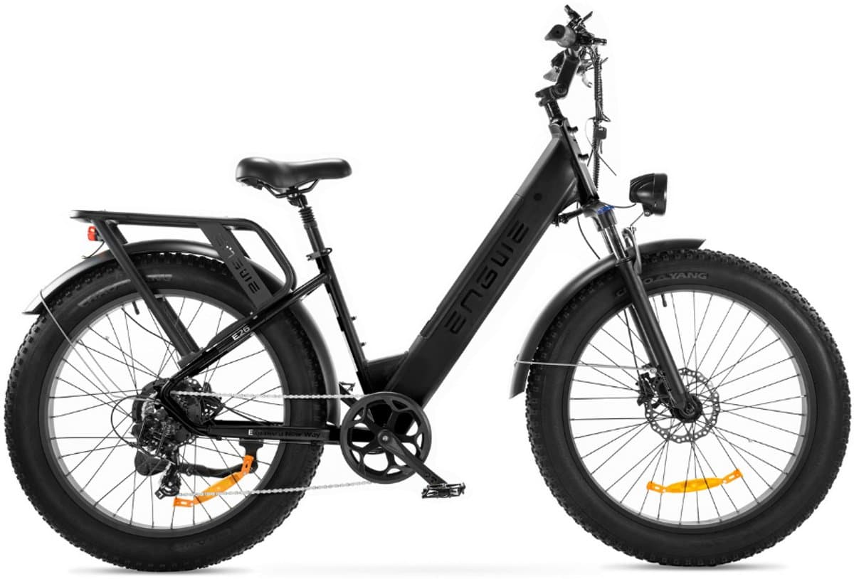 ENGWE E26 ST Elektrische Fatbike - E-bike - Lage Instap - 26 Inch - 250W Motor - 7 Versnellingen - 140 km Actieradius - Hydraulische Schijfremmen - Zwart