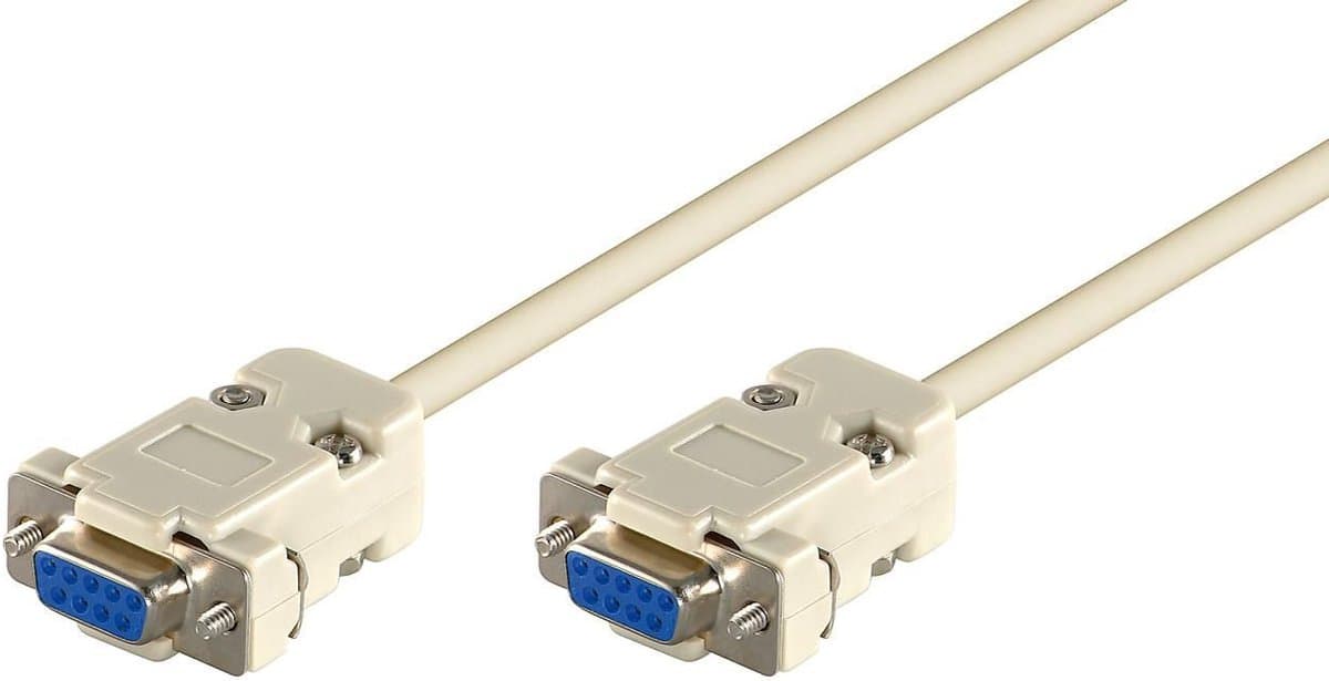 Microconnect DB9-DB9 (3m) F/F Null modem netwerkkabel Wit