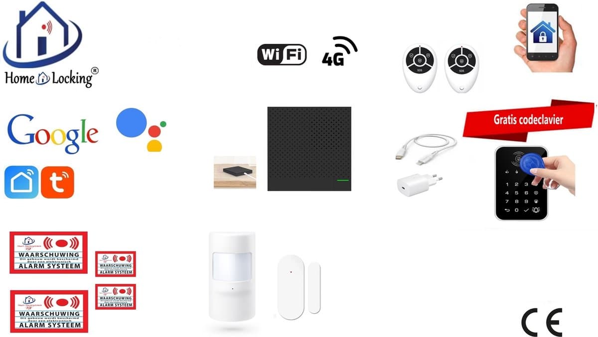 Draadloos beveiligingsbox werkt met wifi en met spraakgestuurde apps. ST01P