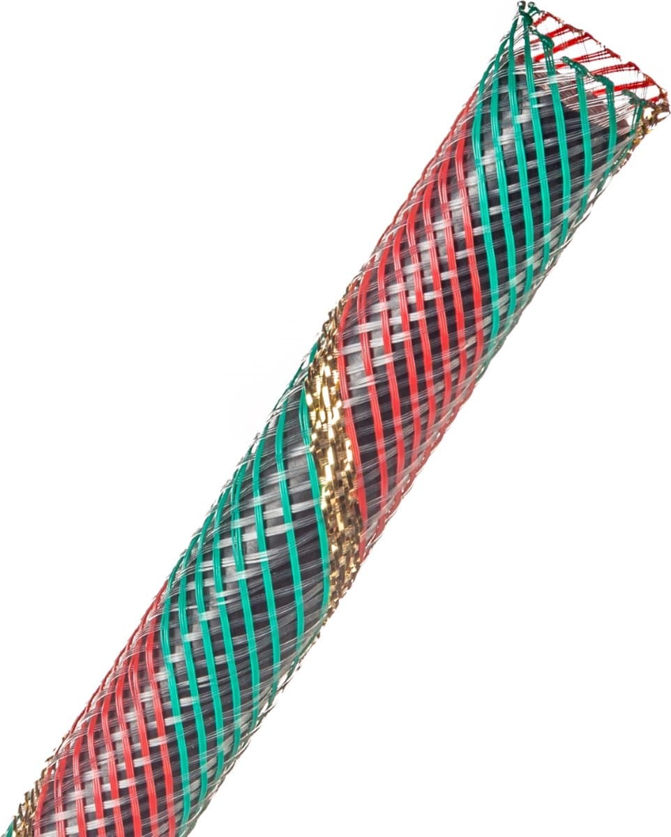 Techflex-PTN0.38HO/18-Kabelsok-Kabelsleeve-Kabelbeschermer-Kabel Management–Kabelkous-Kabelmantel-Maat: 4,8 – 12,7 mm-Kleur: Holiday-Lengte: 18 meter